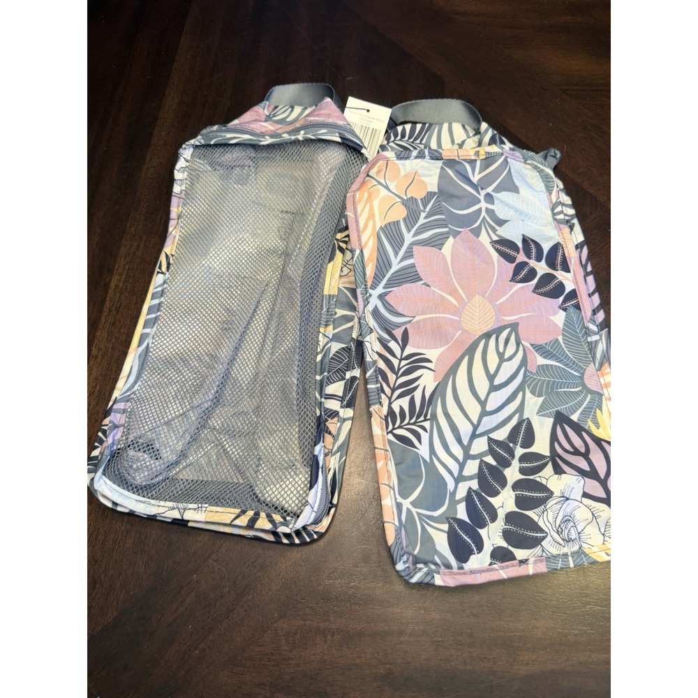 Vera Bradley Packable Shoe Organizers Set Of Two Palm Floral NWT